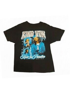 King Von Rest In Paradise Rap Black Mens Size S Streetwear Drill Hip Hop T-Shirt